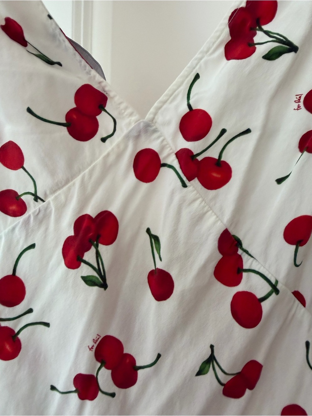 Realisation Par Tea White Cherry Print Tie-Front Sundress - Picture 6 of 7